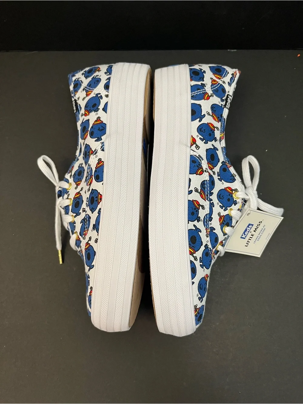 Keds x Little Miss Bossy sneakers.Special edition.Blue & white print. NIB.Size 9